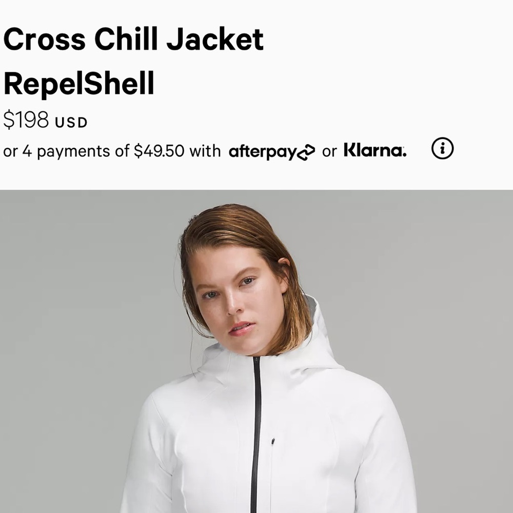 Like new Lululemon Cross Chill Repel Jacket in size 8